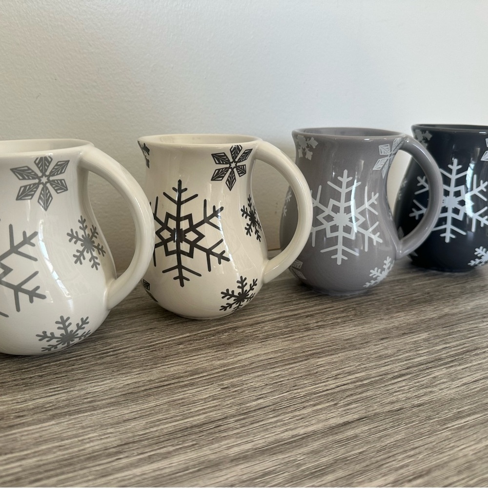 Temp-Tations Snowflake Mug Set - Cream, Gray, Black - Picture 3 of 3